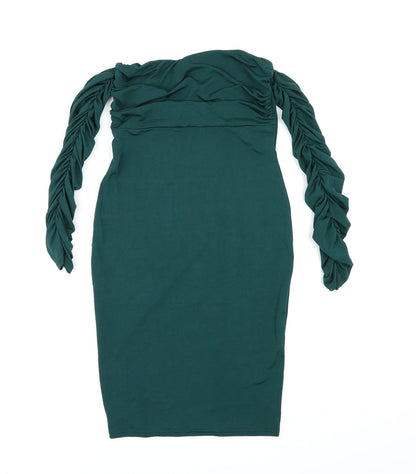 Preloved PRETTYLITTLETHING Womens Green   Bodycon  Size 8 - Front