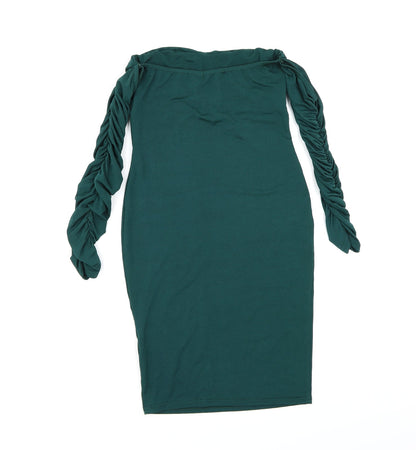 Preloved PRETTYLITTLETHING Womens Green   Bodycon  Size 8 - Back