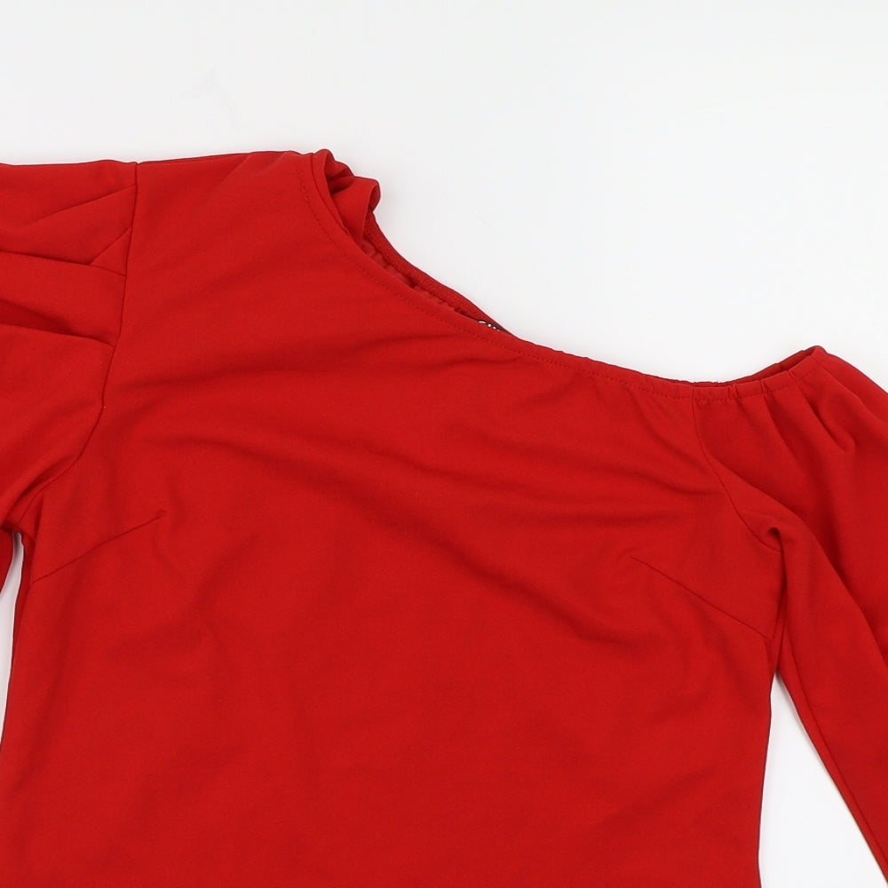 SHIEN Womens Red   Basic Blouse Size XS