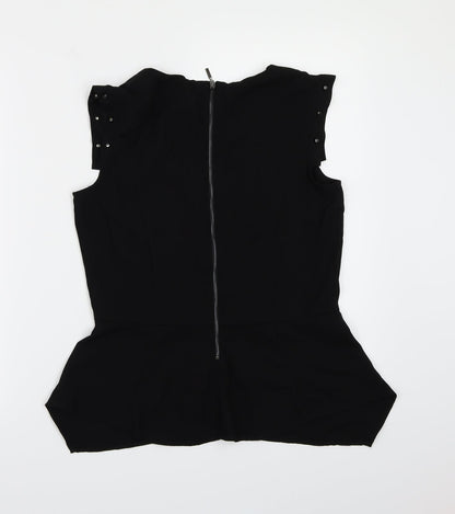 Preloved H&M Womens Black   Basic Blouse Size 10 - Back