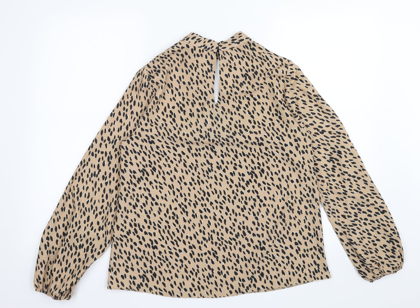 New Look Womens Beige Animal Print  Basic Blouse Size 8