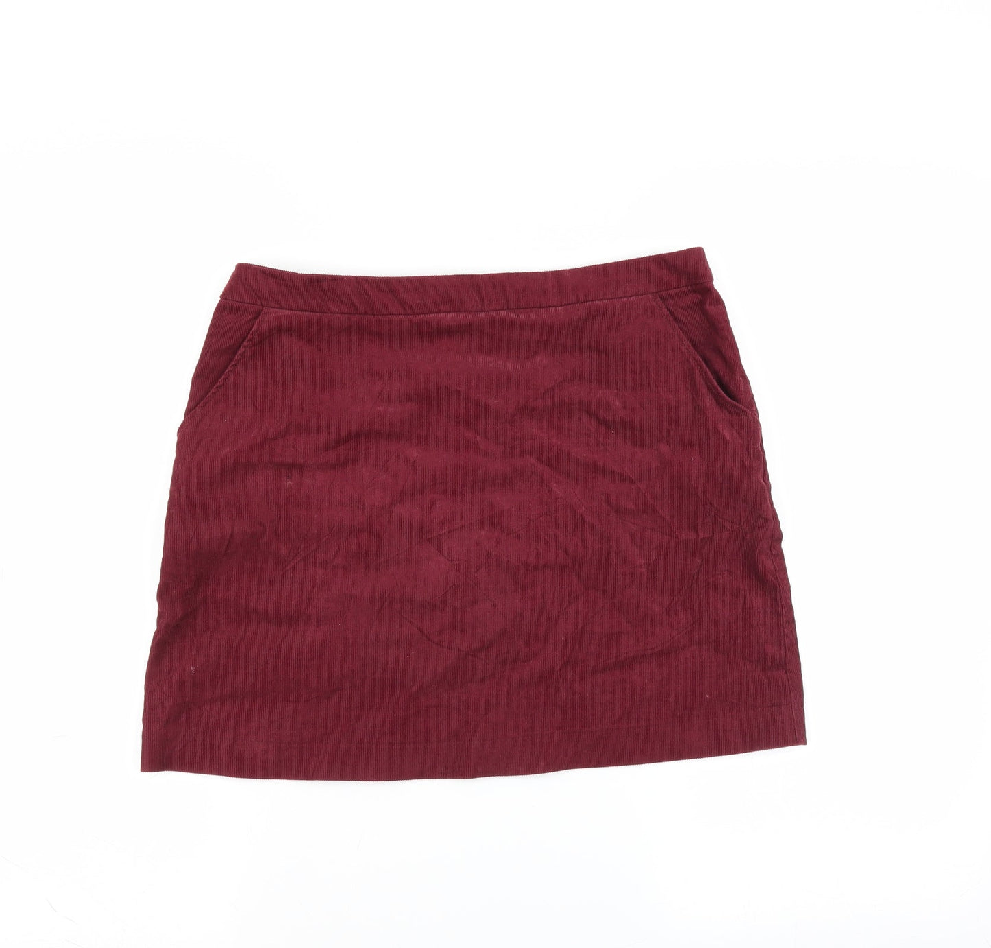 H&M Womens Purple  Corduroy A-Line Skirt Size 12