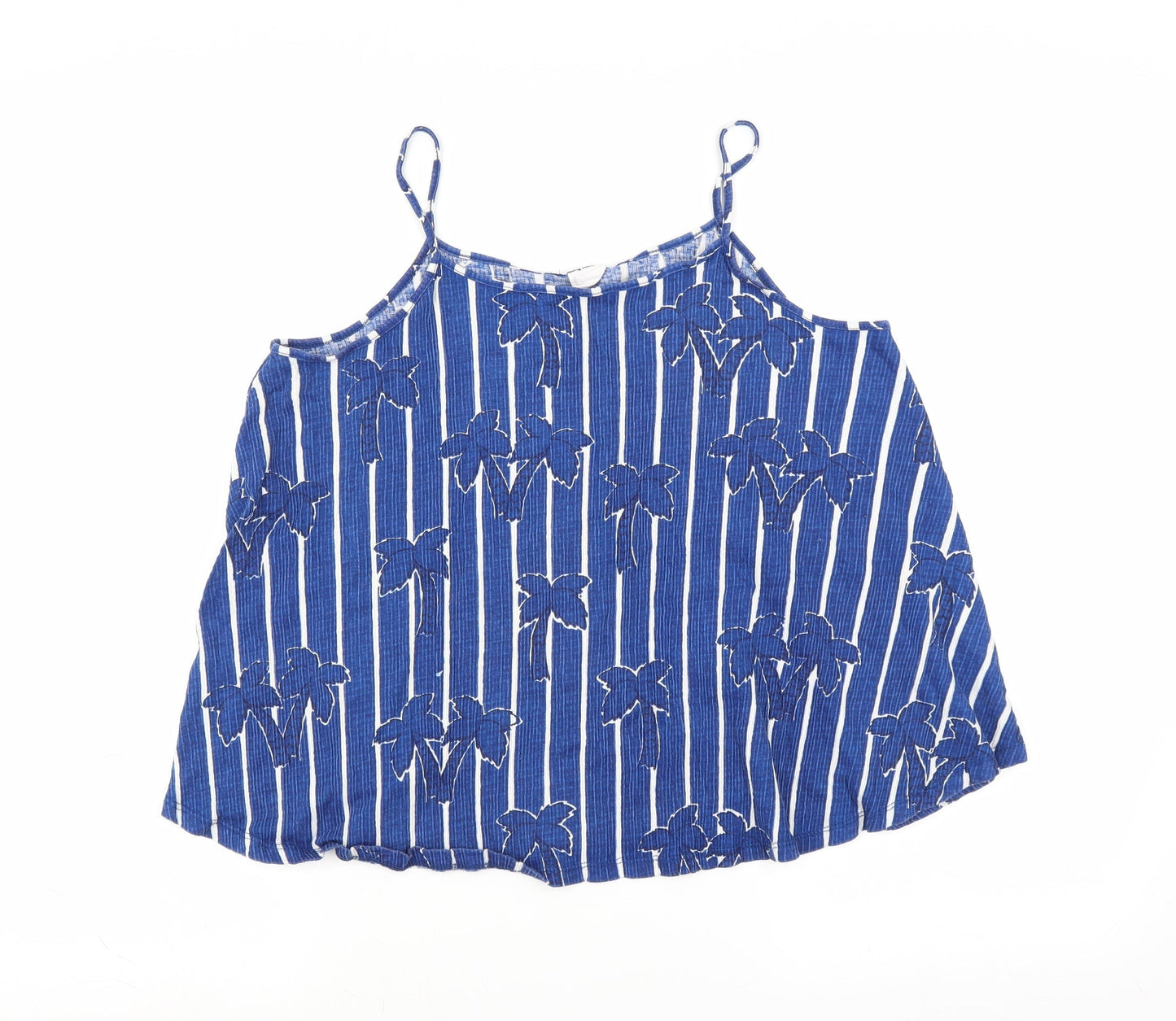 Zara Girls Blue Striped  Camisole T-Shirt Size 13-14 Years  - Palm Tree