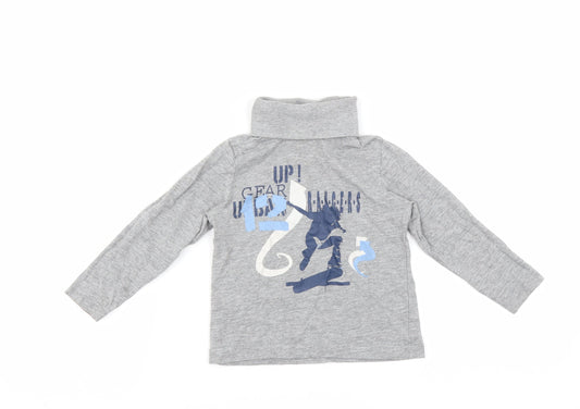 Lupilu Boys Grey   Basic T-Shirt Size 12-18 Months  - skate