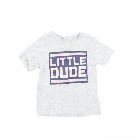 Nutmeg Baby Grey   Basic T-Shirt Size 12-18 Months  - little dude