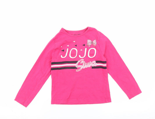 Jojo Siwa Girls Pink   Basic T-Shirt Size 5-6 Years  - jojo siva
