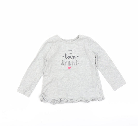George Girls Grey   Basic T-Shirt Size 18-24 Months  - i love nanna