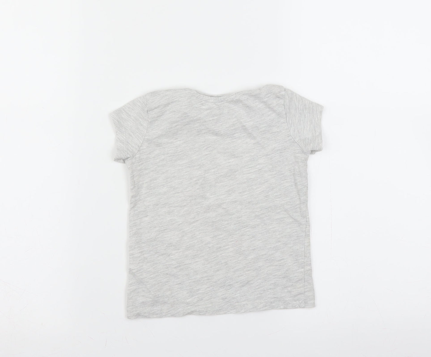 Primark Girls Grey   Basic T-Shirt Size 2-3 Years  - unicorn