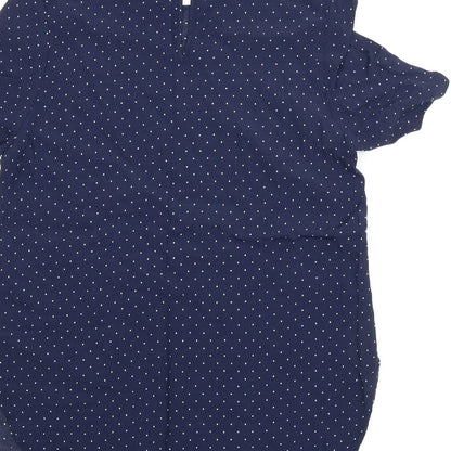 Preloved H&M Womens Blue   Basic Blouse Size 8  - Dotted - Label