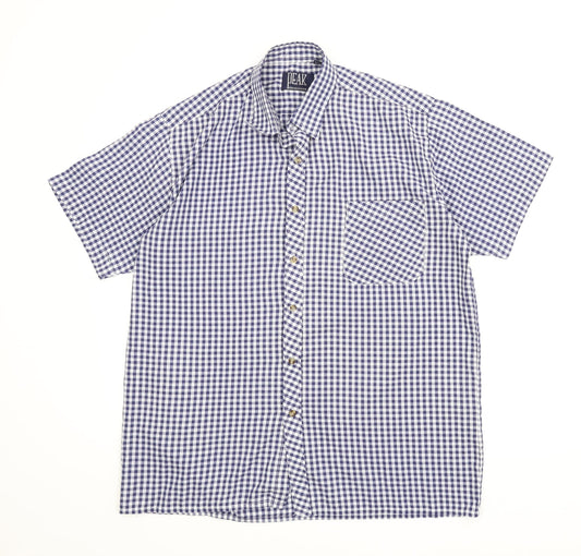 Peak Performance Mens Blue Check   Button-Up Size L