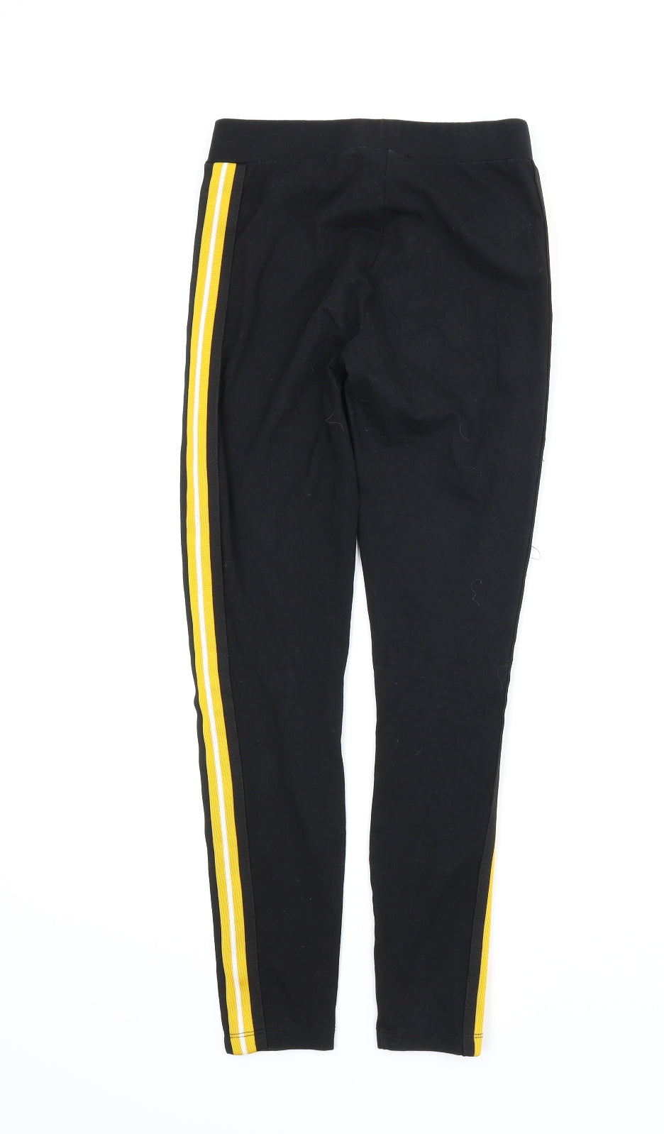 New Look Womens Black Striped  Capri Leggings Size 8 L24 in