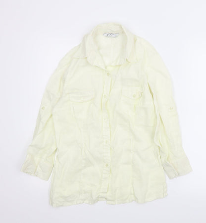 Preloved Zara Womens Ivory   Basic Button-Up Size M - Front