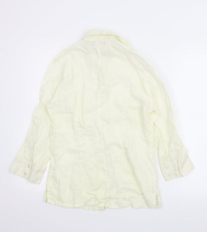 Preloved Zara Womens Ivory   Basic Button-Up Size M - Back