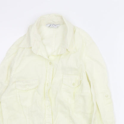Preloved Zara Womens Ivory   Basic Button-Up Size M - Detail