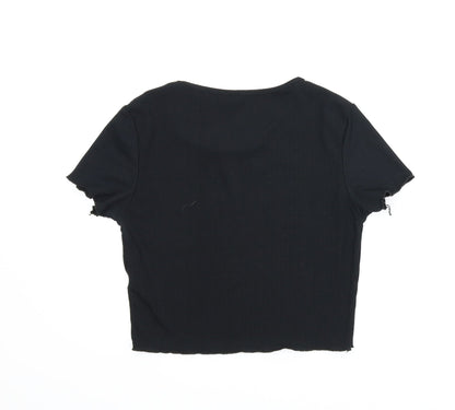 Preloved Missguided Womens Black   Basic Blouse Size 12 - Back