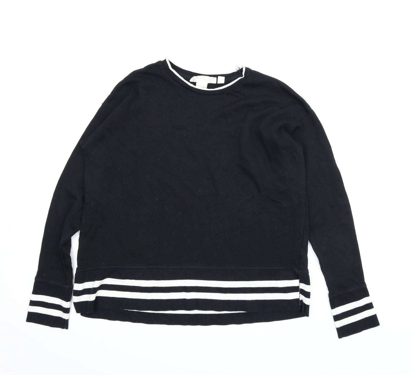 H&M Womens Black Striped  Pullover Jumper Size S