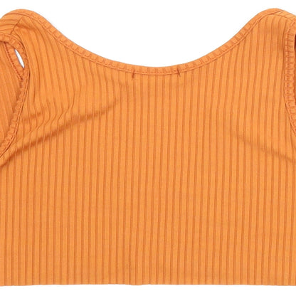 Preloved PRETTYLITTLETHING Womens Orange   Cropped Tank Size 6 - Label