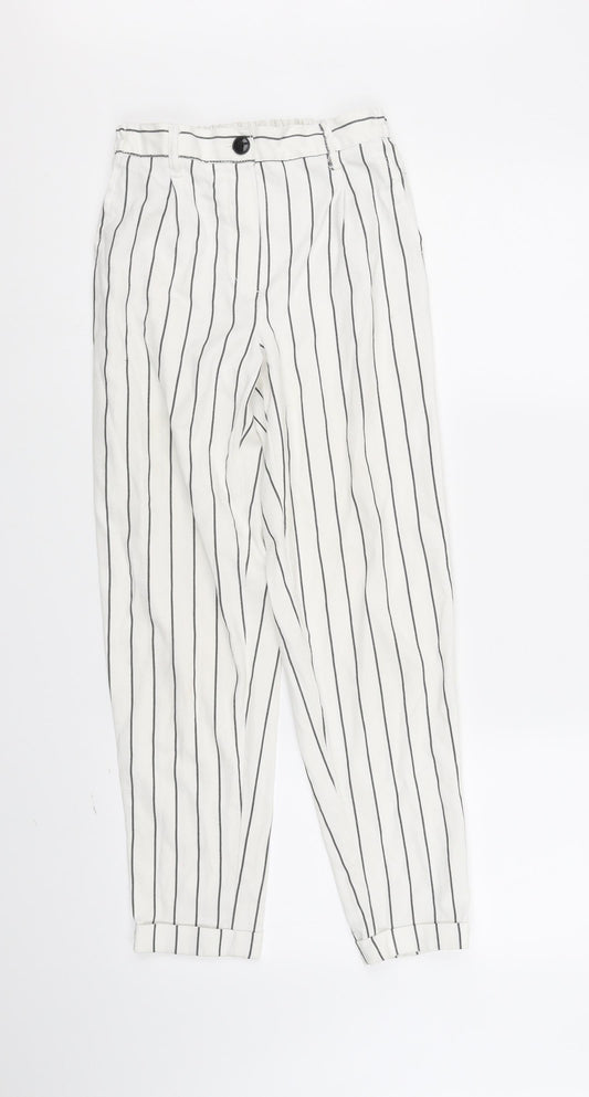 Berksha Womens White Striped  Jogger Trousers Size XS L27 in