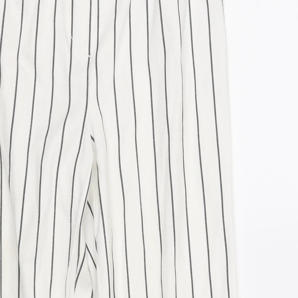 Berksha Womens White Striped  Jogger Trousers Size XS L27 in