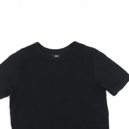 Preloved River Island Girls Black   Basic T-Shirt Size 7-8 Years - Detail