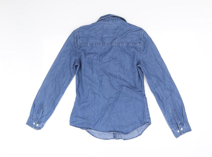 Preloved deniem & co Womens Blue   Basic Button-Up Size 6 - Back