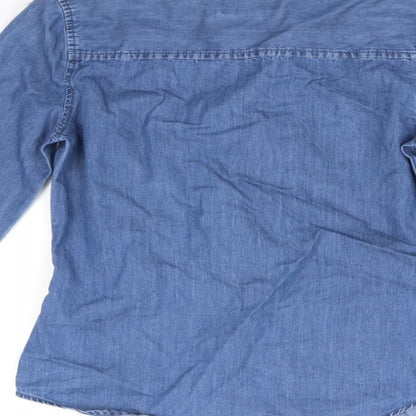 Preloved deniem & co Womens Blue   Basic Button-Up Size 6 - Label