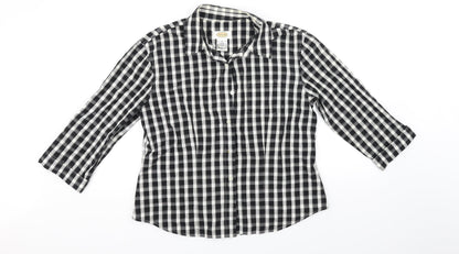 Preloved Talbots Mens Black Check   Button-Up Size M - Front