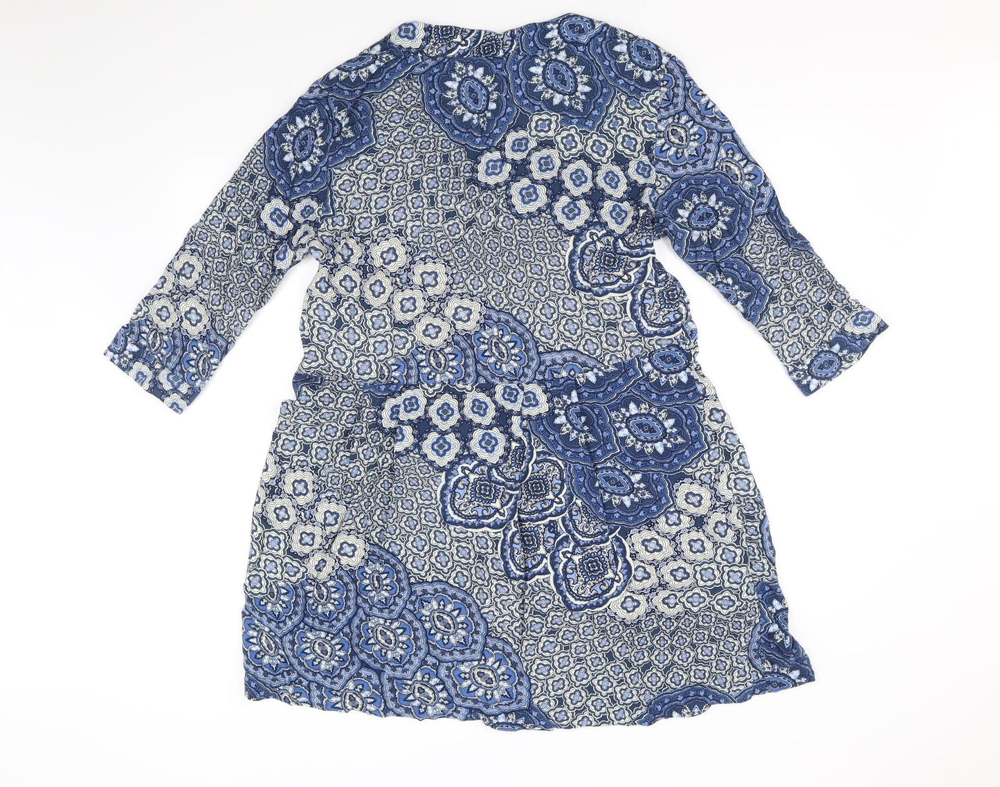 H&M Womens Blue Floral  Fit & Flare  Size 12