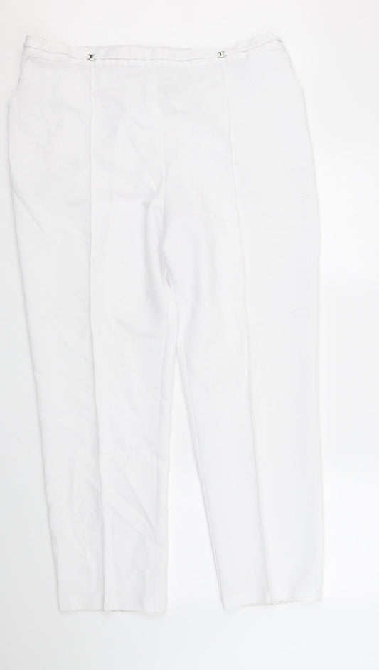 Marks and Spencer Womens White   Trousers  Size 18 L30 in