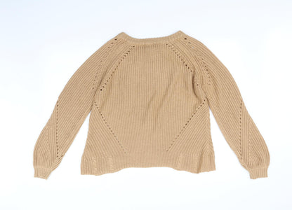 Preloved Dorothy Perkins Womens Beige   Pullover Jumper Size 10 - Back