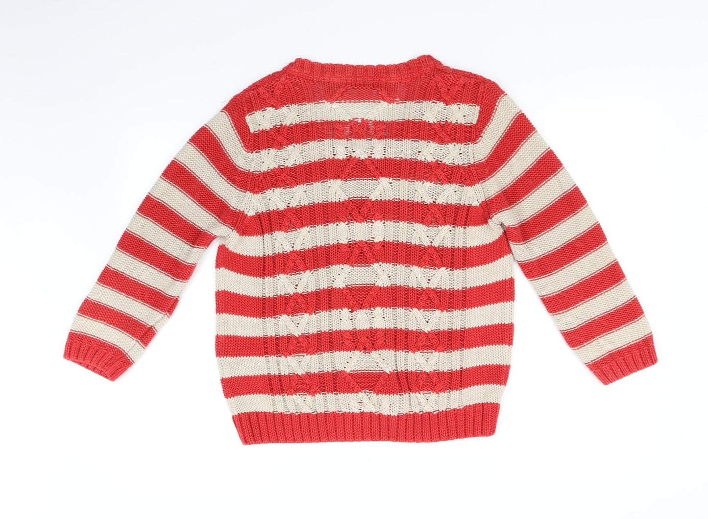 Per Una Womens Red Striped  Full Zip Jumper Size M