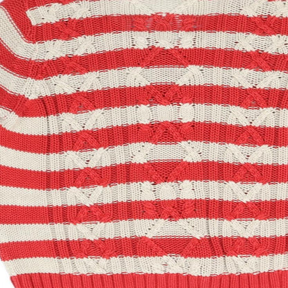 Preloved Per Una Womens Red Striped  Full Zip Jumper Size M - Label