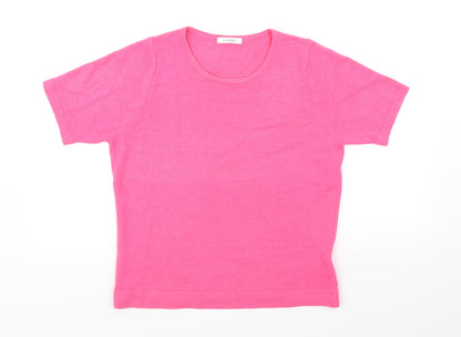 Preloved Classic Womens Pink   Basic T-Shirt Size 12 - Front