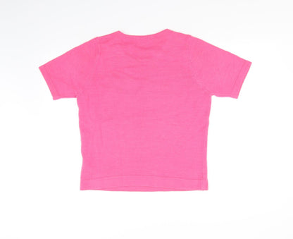 Preloved Classic Womens Pink   Basic T-Shirt Size 12 - Back