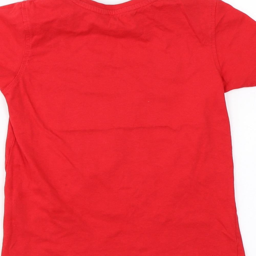 George  Boys Red   Basic T-Shirt Size 6-7 Years