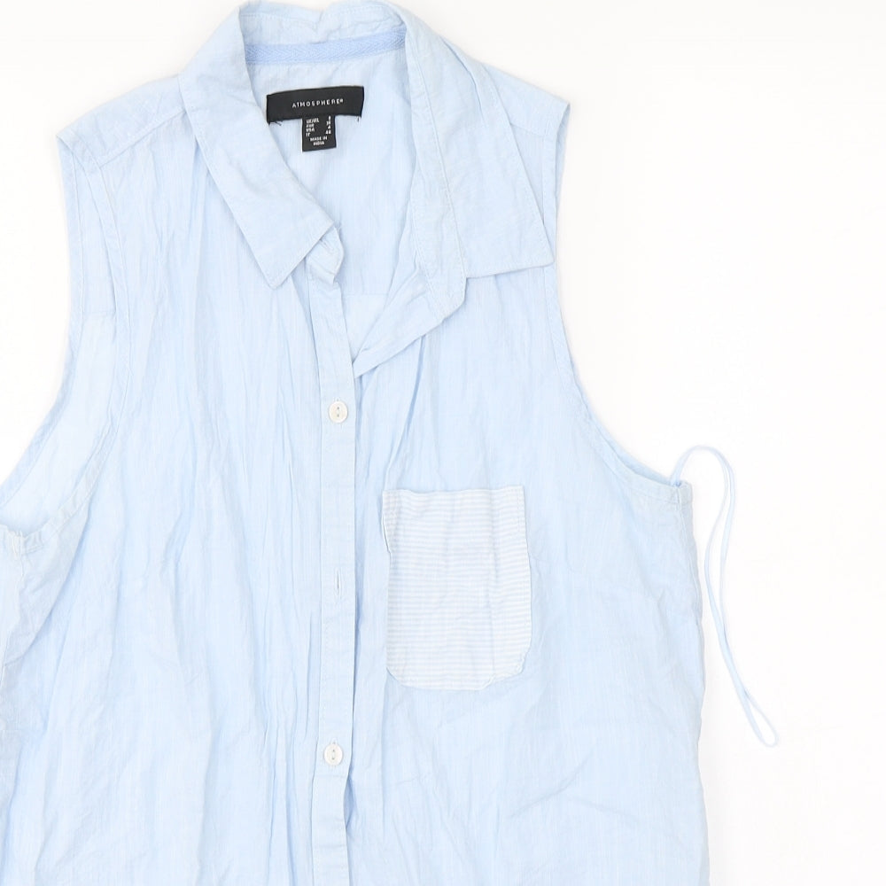 Atmosphere  Womens Blue   Basic Button-Up Size 8
