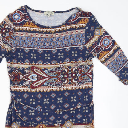 Close-up detail of Papaya women’s blue a-line, size UK 8
