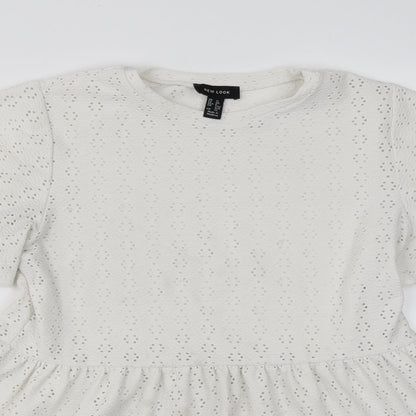 Preloved New Look  Womens White   Basic Blouse Size 12 - Detail