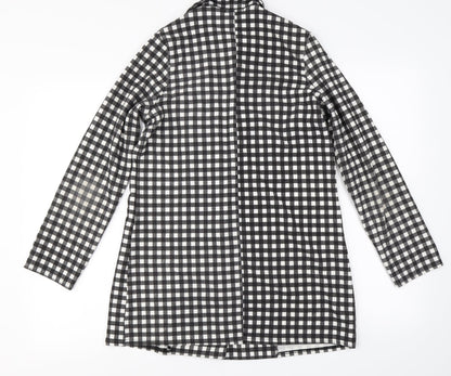 Preloved PRETTYLITTLETHING Womens Black Check  Cardigan Jumper Size 6 - Back