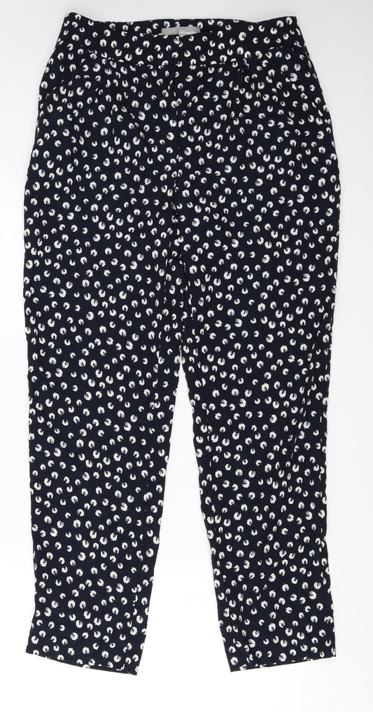 Marks and Spencer  Womens Blue Floral  Trousers  Size 10 L26 in