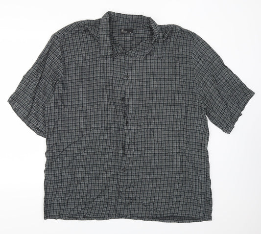 BHS Mens Grey Check   Button-Up Size XL