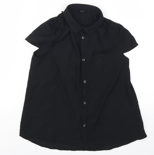 George Girls Black   Basic Button-Up Size 11-12 Years