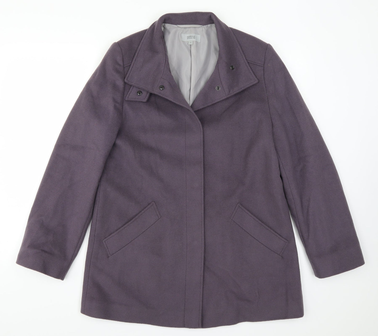 Marks and Spencer Womens Purple   Overcoat Coat Size 14