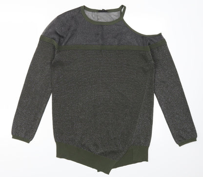 Preloved NEXT Womens Green   Pullover Jumper Size 10  - Cut Outs - Front