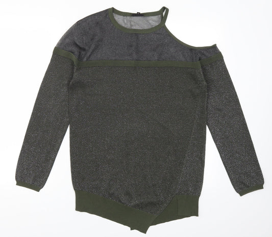 NEXT Womens Green   Pullover Jumper Size 10  - Cut Outs