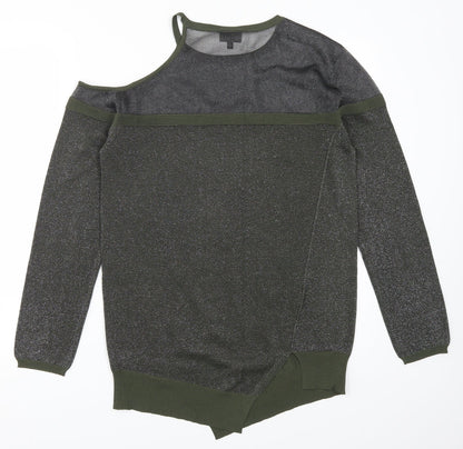 Preloved NEXT Womens Green   Pullover Jumper Size 10  - Cut Outs - Back