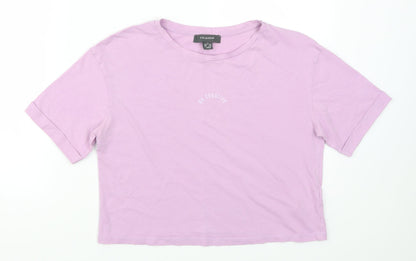 Preloved Primark Womens Purple   Basic T-Shirt Size 6  - Be Creative - Front