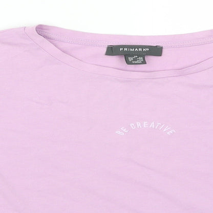 Preloved Primark Womens Purple   Basic T-Shirt Size 6  - Be Creative - Detail