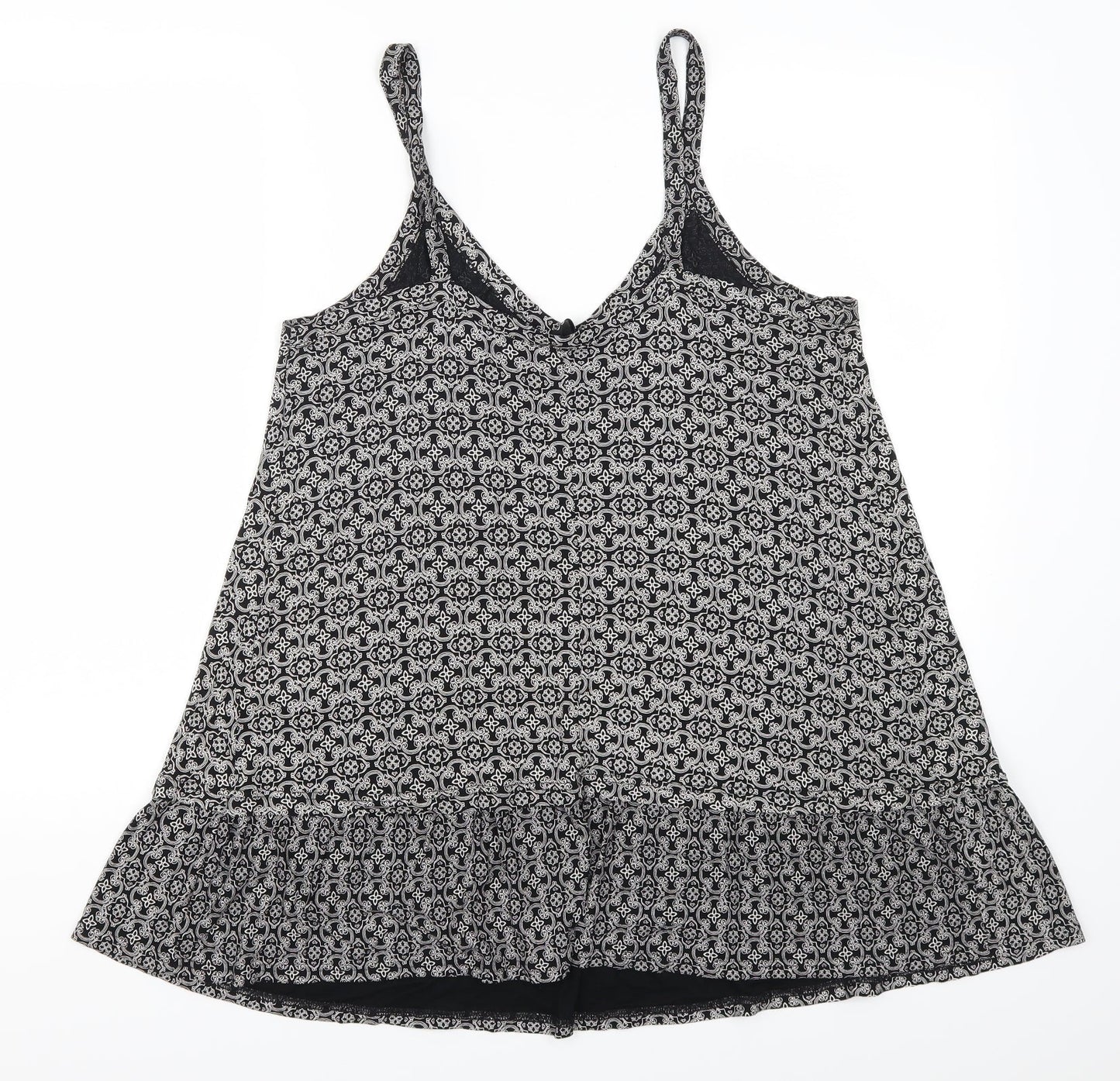 Arcadia Womens Grey Geometric  Basic Tank Size 16