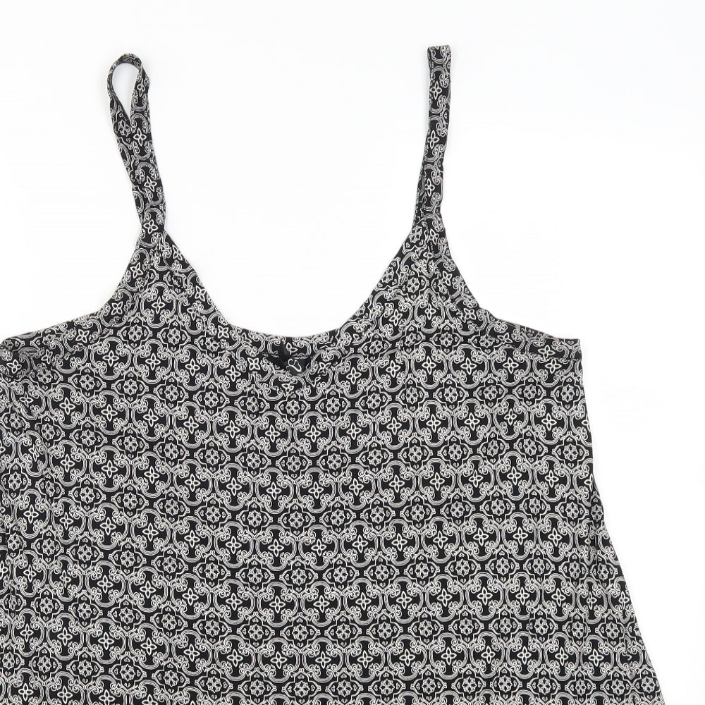 Arcadia Womens Grey Geometric  Basic Tank Size 16